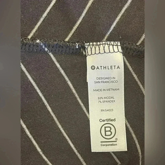 ATHLETA Black White Size Medium Sleeveless Jersey Knit Striped Tank Midi… - Picture 6 of 10